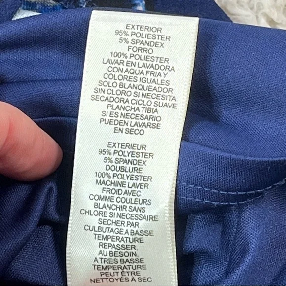 Eliza J Dress Sz 6 Floral Navy Blue Shift with Bell Sleeves - Picture 7 of 14